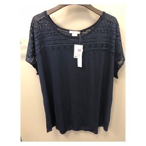 NWT navy knit top. Plus Size 3X.
